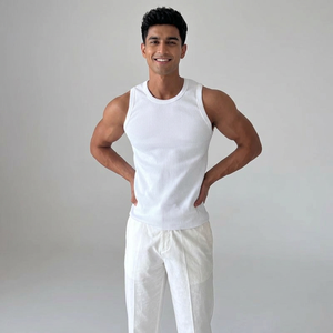 Débardeur tendance pour homme, débardeur en maille décontracté pour le sport, la remise en forme, la salle de sport, couche de base pour le printemps et l'été, nouveaux gilets américains - Product Image 1