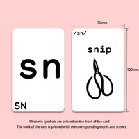 Ensemble éducatif de mots fréquents et de phonétique en anglais pour enfants, avec cartes flash cognitives