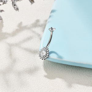 Navel Piercing Sieraden <span class=keywords><strong>Titanium</strong></span> CZ Buikring 14G G23 <span class=keywords><strong>Titanium</strong></span> Navelring Unisex Body Jewelry Fabriekskosten Groothandel - Product Image 5