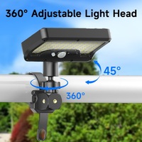 Lampu Tali Tenaga Surya Tahan Air IP65 Sensor Gerak PIR LED Isi Ulang 1500mAh Lampu Dinding Taman Halaman Luar Ruangan
