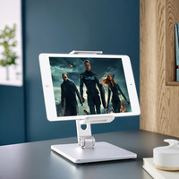 Support de tablette d'affichage de bureau en plastique et en métal avec tête rotative support de support de tablette réglable support de montage de tablette