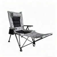 Chaise de camping et de plage pliable moderne en tissu Oxford, portable, confortable, avec dossier inclinable à cinq positions et rembourrée