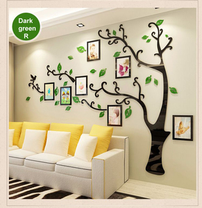 Autocollant <span class=keywords><strong>mural</strong></span> 3D en acrylique, design de lampe noire et jaune avec cadre photo DIY, décorations murales pour le salon, le fond du canapé, la salle à manger - Product Image 5