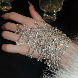Diamond Inlaid Multi-layer Tassel High-end Light Luxury Integrated Trendy Exquisite Design Wholesale <strong>Ring</strong> <strong>Bracelet</strong> for Woman - Product Image 3