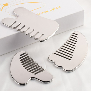 Herramienta de belleza de gama alta, peine de acero inoxidable, tabla Gua Sha, herramienta de masaje corporal, raspador de acupuntura SPA adecuado para masaje en el hogar - Product Image 5