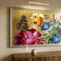 Fabricant de premier plan, mosaïque de verre 100% faite à la main, art mural, plante, image, arbre, fleur, pour l'art de la mosaïque murale