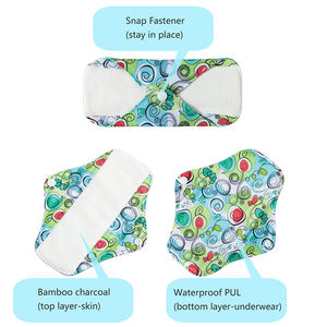 Serviettes hygiéniques réutilisables en coton de bambou, lavables, pour l'<span class=keywords><strong>hygiène</strong></span> féminine, post-partum et allaitement, confortables - Product Image 2
