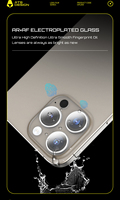 Nouveau film protecteur d'objectif d'appareil photo pour téléphone 2-en-1, couverture intégrale, verre trempé, dureté 9H, ultra-fin, pour 17 Pro Max 16 Pro