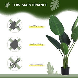 Outsunny-Plante Artificielle Oiseau de Paradis de 120cm de haut avec Pot pour Intérieur et Extérieur - Product Image 6