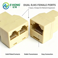 Splitter Jaringan RJ45 1 Input ke 2 Output, Adaptor Kabel Ethernet LAN 8P8C Splitter Jaringan