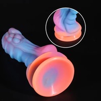 Dildo réaliste en silicone, jouet sexuel lumineux dans la nuit, dildo dragon, grand dildo monstre fantaisie extraterrestre avec ventouse