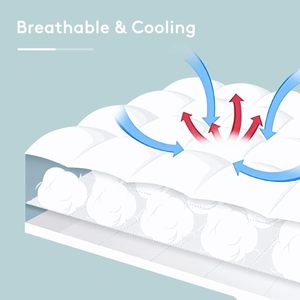 Protège-matelas épais surdimensionné pour lit Queen Size, soulagement <span class=keywords><strong>des</strong></span> douleurs dorsales, respirant, avec surmatelas, 100 % polyester, 8-21 pouces - Product Image 3
