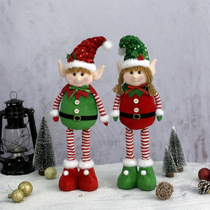 Ornements de poupée rétractables elfe de Noël faits à la main nouveau produit pour enfants ornement d'elfe suspendu aux jambes cadeau pour enfants en gros disponible - Product Image 1
