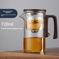 Service à thé élégant et luxueux au design minimaliste, avec infuseur en verre, résistant à la chaleur, pour la préparation du thé à la maison