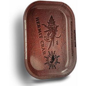 Bandeja de Almacenamiento Premium Hermit Crab de Metal Marrón con Diseño de Grano de Cuero, 7x5.5 Pulgadas - Product Image 4