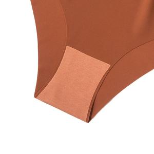 European American Sports Sexy High-Rise Women's Quick-Drying Seamless Eco-Friendly Ice Silk Briefs Solid Pattern Plain Dyed Logo - Product Image 5