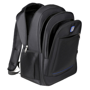Laptop <b>Backpack</b> Large Capacity Business Travel Men's <b>Multi</b> Layer Shoulder Straps Solid Color Black - Product Image 2
