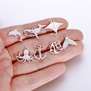 Elementi oceano Charm accessori impermeabili in acciaio al titanio fai da te gioielli per collana bracciale orecchini ciondolo animali marini - Product Image 2