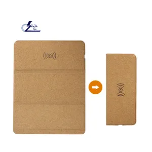 Eco-Friendly Cork Wood 10w Foldable Mouse Mat Pad Wireless Charger 3 in 1 Fast Foldable Mouse Mat Pad Phone Wireless Charger