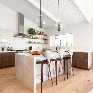مجموعة خزانات مطبخ إلكترونية ذكية كاملة حديثة بتصميم خزانة مطبخ مطلية لامعة للغاية