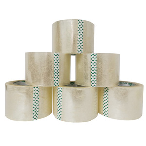 Ruban d'emballage BOPP transparent 48mm x 100m Silicone étanche 52 microns couleur blanche personnalisée 48mm <span class=keywords><strong>Film</strong></span> de papier adhésif personnalisé - Product Image 1