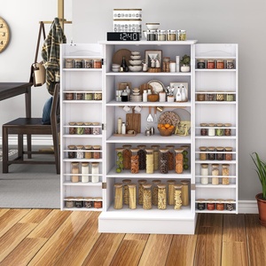 Blanco Independiente Buffet Armarios de almacenamiento de alimentos Aparador Madera Comedor Cocina <span class=keywords><strong>Despensa</strong></span> Gabinete - Product Image 1