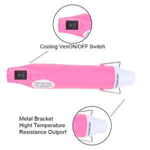 Pistola <span class=keywords><strong>de</strong></span> Aire Caliente Rosa <span class=keywords><strong>de</strong></span> 110V Estándar Estadounidense - Agarre Antideslizante Herramienta <span class=keywords><strong>de</strong></span> 300W para Hacer Velas y Repujado - Product Image 5