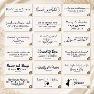 Personalized Wedding Favor Labels Custom Name Date Waterproof Vinyl Stickers Clear Adhesive Guest Gifts Elegant Templates Floral - Product Image 6