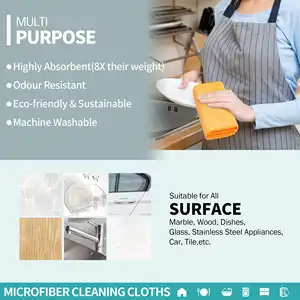 Özelleştirilmiş ambalaj çoklu renkler 80% polyester 20% poliamid çözgü örme mikrofiber temizleme bezi havlu