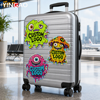 Autocollants holographiques personnalisés avec logo, étiquettes adhésives imperméables découpées sur mesure, logo personnalisé pour ordinateur portable, valise, bagages