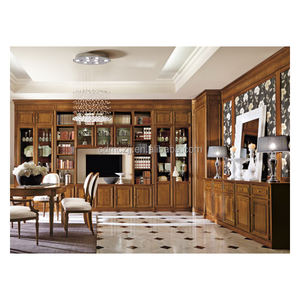 خزانة كتب مخصصة لغرفة المعيشة كاملة وقفة واحدة رف كتب خشبي طبيعي خزانة عرض خشبية صلبة منزل - Product Image 1