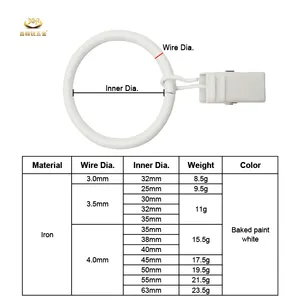 Xinhanrui Custom Multifunction Metal Curtain Accessories Curtain Rings With Clip