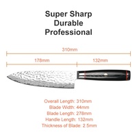 Couteau de chef de cuisine forgé à la main de 7 pouces, acier en poudre Super SG2, manche antidérapant stable en G10, couteau de cuisine