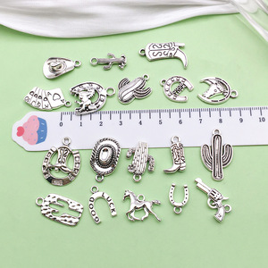 Dijes de Vaquero del Oeste de Aleación de Zinc Plateado Antiguo para Accesorios de Joyería DIY, Dijes de Moda Unisex - Product Image 3