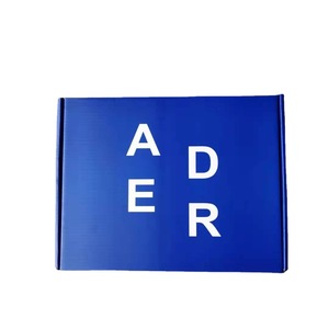 Printed blue paper packing box heavy duty corrugated custom shipping paper box for clothes
