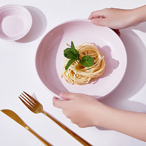 Ceramic Underglaze Plant Peach Blossom Pink Bone China Tableware Bowl Dish <b>Set</b> <b>Microwave</b> Safe Dishwasher Safe Household 2024 New - Product Image 2