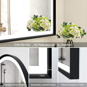 Frameless <b>LED</b> <b>Mirror</b> with a Silver <b>Mirror</b> Backing, Enhances <b>Light</b> Reflectivity for a Brighter Space - Product Image 2