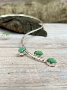 HANDMADE STERLING SILVER KINGMAN TURQUOISE <b>UNIQUE</b> WRAP NECKLACE STYLE <b>FOR</b> <b>HER</b> - Product Image 3