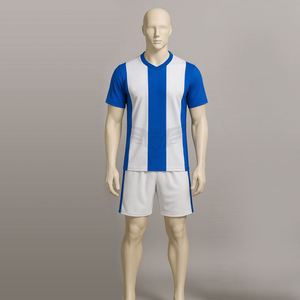 Uniforme de Fútbol a Rayas al por Mayor OEM, Conjunto de Camiseta y Pantalones Cortos de Fútbol Personalizados para Hombre, Ropa Deportiva de Equipo - Product Image 2