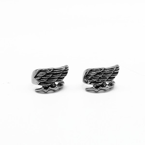 Yunnique – boucles d'oreilles en forme d'ailes d'ange, en acier titane, imitation argent thaïlandais, clips d'oreille rétro en forme de plume, sans perçage, bijoux cadeau - Product Image 5