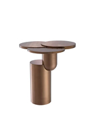 Table d'appoint de canapé moderne et durable en acier au carbone texturé, personnalisable, à trois côtés