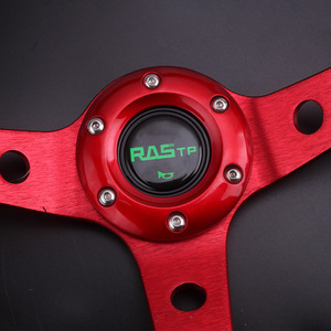RAS TP <b>Racing</b> Steering <b>Wheel</b> 14 Inch 3 Spoke PU Material For Car Modification And <b>Racing</b> Games - Product Image 3