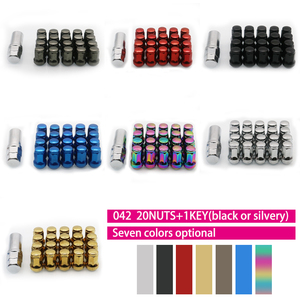 Chống Trộm Titanium Spline Wheel Tuner Khóa Nut Bao Gồm Studs Rim Racing Spike Chrome Ngắn Shank Wheel Nut - Product Image 6