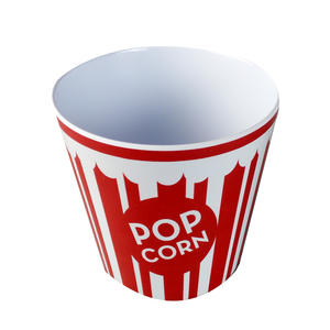 Tazón de Palomitas de Maíz de Melamina Retro de 7 Pulgadas/17.8 <span class=keywords><strong>x</strong></span> 14 cm con Rayas Rojas y Blancas para Noches de Cine - Product Image 1