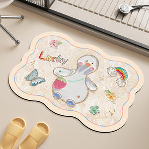 Alfombrilla de baño de barro de diatomeas suave Pearl Duck, forma novedosa, antideslizante, para baño, cocina, entrada. - Product Image 5