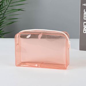 2025 New Clear & Pure Color PVC Cosmetic Bags Custom Logo Waterproof <b>Small</b> Makeup Pouches Zipper Closure for Travel Toiletry - Product Image 5