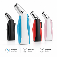 Briquet torche à flamme unique au gaz butane rechargeable YIZHENG YZ-115 coupe-vent pour cigares, camping en plein air et cuisson BBQ