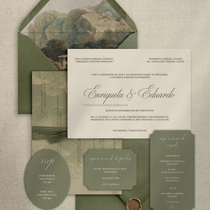 Carte d'invitation de mariage classique de luxe, design élégant en relief, taille et couleur personnalisées, impression typographique, impression sur papier fantaisie - Product Image 2