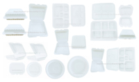 Plateau alimentaire moderne Liyi jetable, 100 % biodégradable, compostable, compatible micro-ondes, sans BPA, de qualité alimentaire, avec couvercle et 6 compartiments