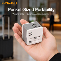Adaptor Perjalanan Universal UK US EU AU, Konverter Colokan Multi-Negara dengan Pengisi Daya USB untuk Laptop, Penggunaan Perjalanan